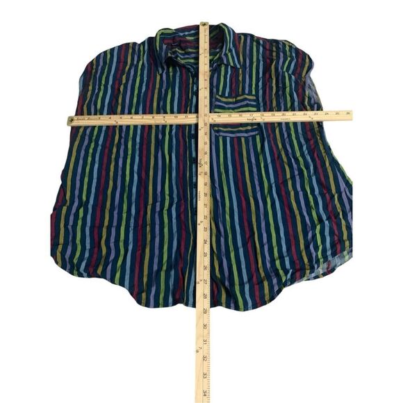 NEW WITH TAGS Torrid Shirt Womens Plus 2X Blue Striped Stretch Boho Pocket Top B - Picture 9 of 9